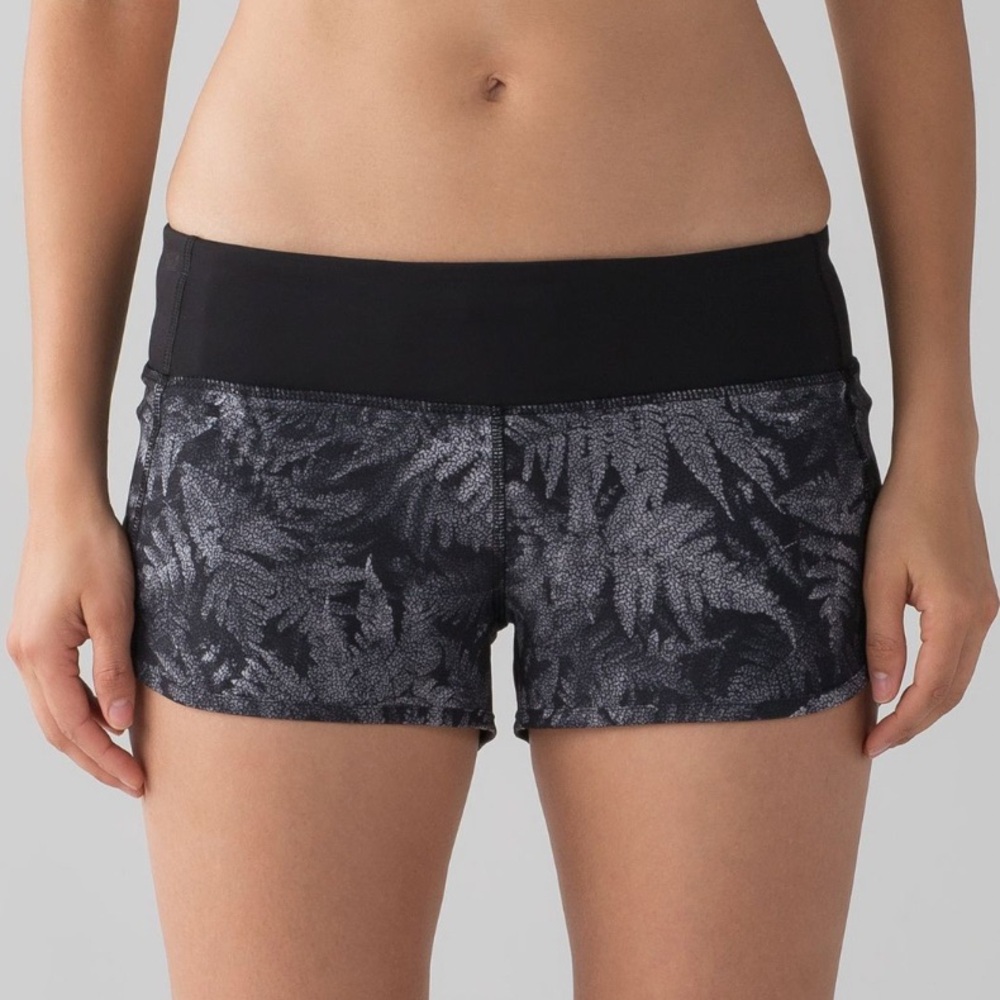 Women's Black Patterned Shorts